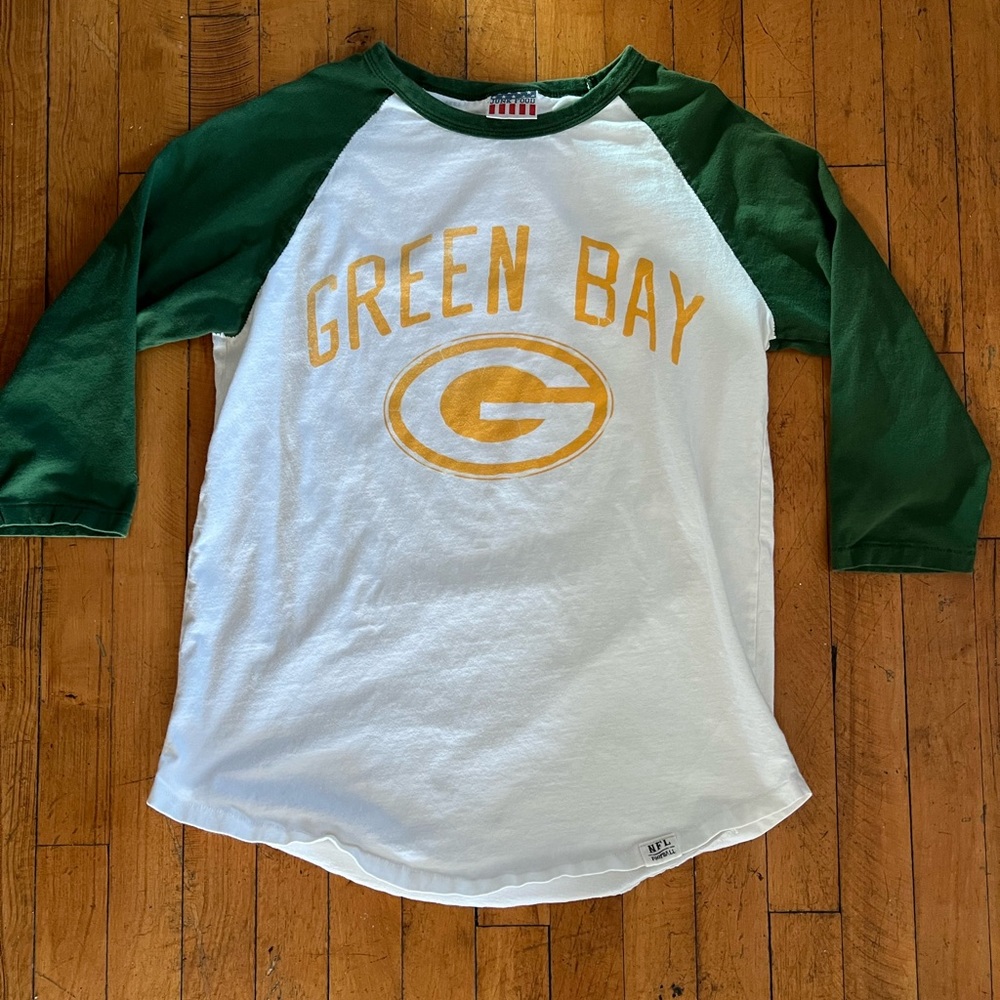 Junk Food Green Bay Packers Raglan T-shirt - Size M